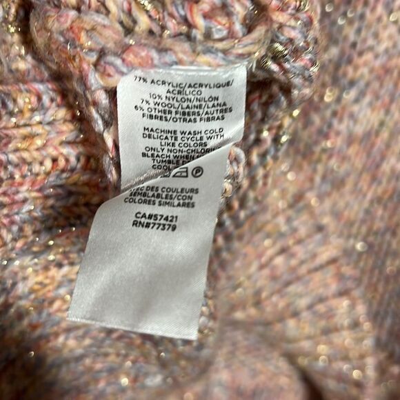 Ann Taylor Petite Multicolor Knitted‎ Ribbed Mock Neck Sweater Womens XSP - Picture 6 of 8